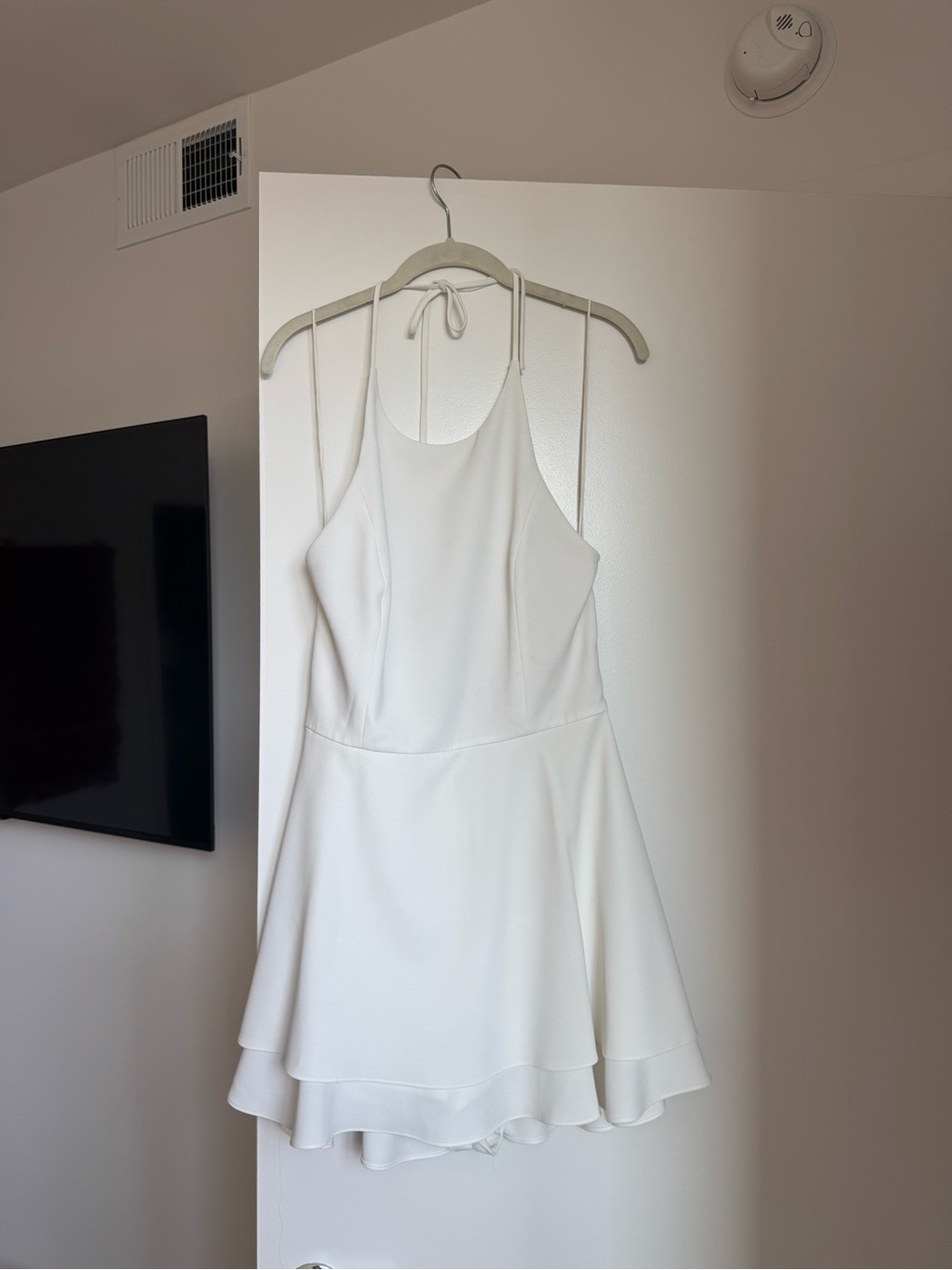 Alice and Olivia White Halter Mini Dress / Romper